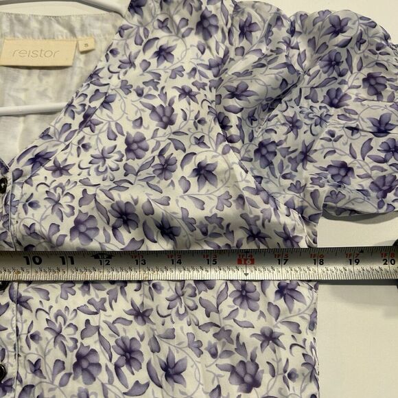 Reistor Dress Womens Small Look on the Bright Side Purple Porcelain Floral Print - Picture 7 of 7